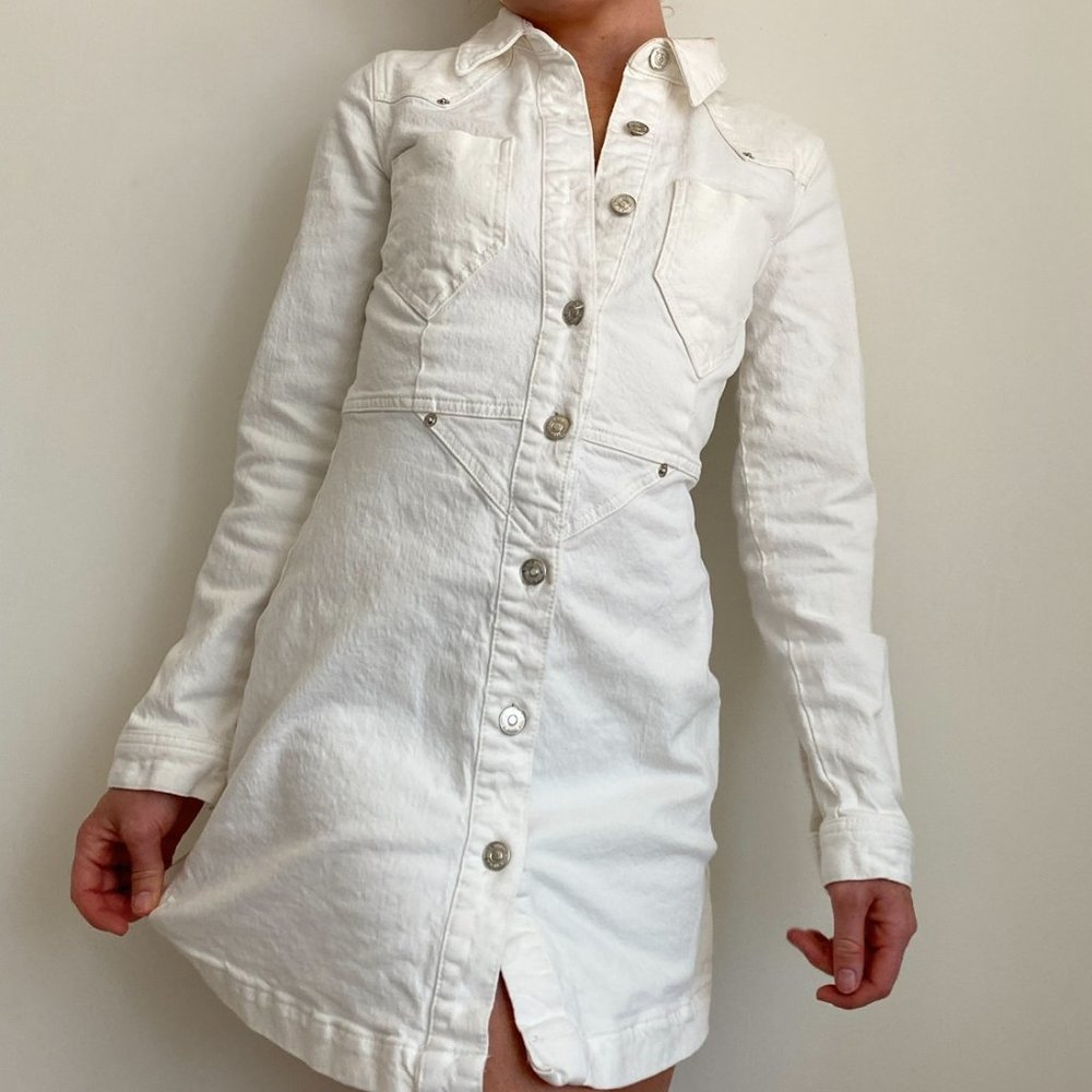 Zara white button down dress